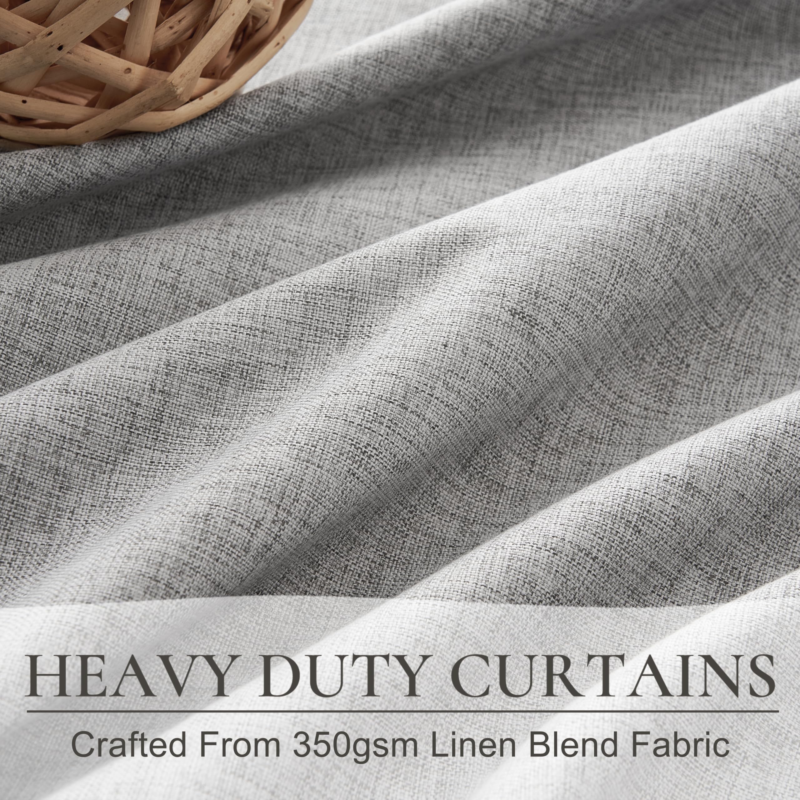 Gray Blackout Curtains 70 Inches Extra Wide Linen Curtains 96 Inch